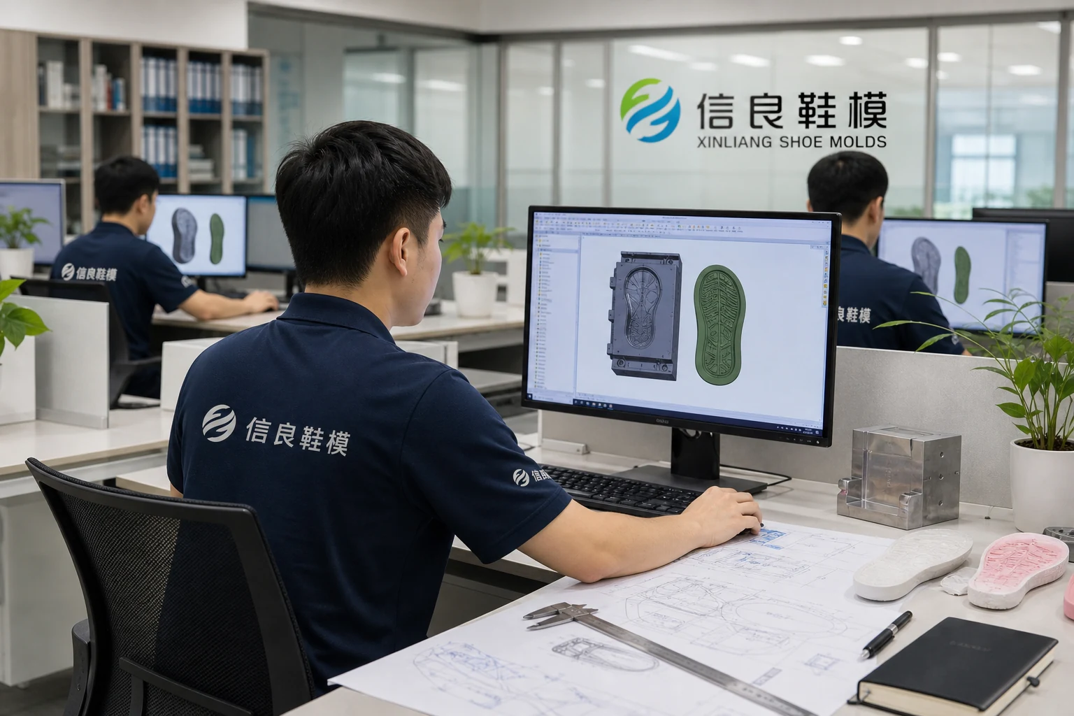 信良鞋模设计团队进行鞋模开发